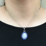 Opal Collar Chain Necklace with Zircon - Girl Gift