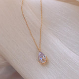 Zircon Water Drop Necklace for Women, Female Jewelry Gift