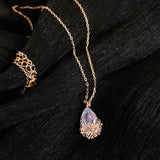 Zircon Water Drop Necklace for Women, Female Jewelry Gift