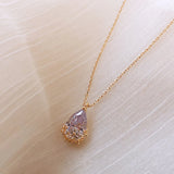 Zircon Water Drop Necklace for Women, Female Jewelry Gift