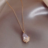Zircon Water Drop Necklace for Women, Female Jewelry Gift