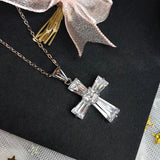 Rectangle Cross Necklace Zircon Collar Chain Girl Gift