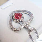Red Heart Necklace Female Collar Chain Zircon Girl Gift