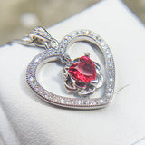 Red Heart Necklace Female Collar Chain Zircon Girl Gift