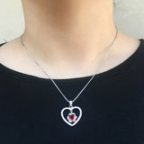 Red Heart Necklace Female Collar Chain Zircon Girl Gift