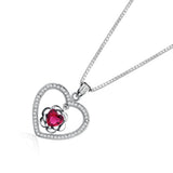 Red Heart Necklace Female Collar Chain Zircon Girl Gift