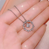 Heart Necklace Female Collar Chain Zircon Girl Gift