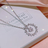 Heart Necklace Female Collar Chain Zircon Girl Gift