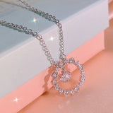Heart Necklace Female Collar Chain Zircon Girl Gift