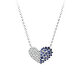 Heart Necklace Splice Collar Chain Zircon Gift