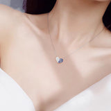 Heart Necklace Splice Collar Chain Zircon Gift
