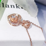 Vintage Heart Necklace Zircon Girl Gift Party