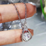 Water Drop Necklace Zircon Collar Chain Jewelry Girl Gift