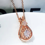 Water Drop Necklace Zircon Collar Chain Jewelry Girl Gift