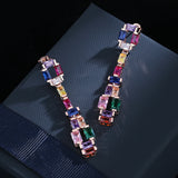 Colorful Tourmaline Earrings Brilliant Zircon Girl's Gift