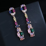 Colorful Tourmaline Earrings Brilliant Zircon Girl's Gift