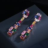 Colorful Tourmaline Earrings Brilliant Zircon Girl's Gift