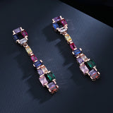 Colorful Tourmaline Earrings Brilliant Zircon Girl's Gift