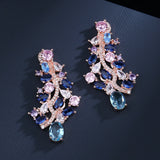 Sapphire Zircon Earrings for Women, Female Jewelry Gift