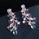 Sapphire Zircon Earrings for Women, Female Jewelry Gift