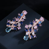 Sapphire Zircon Earrings for Women, Female Jewelry Gift