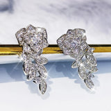 Flower Cluster Earrings Zircon Jewelry Girl's Gift Party