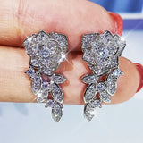 Flower Cluster Earrings Zircon Jewelry Girl's Gift Party