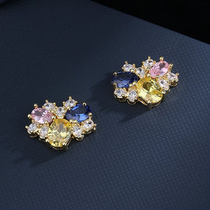 Gem Earrings Female Jewelry Zircon Gift Party