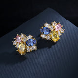 Gem Earrings Female Jewelry Zircon Gift Party