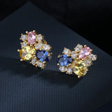 Gem Earrings Female Jewelry Zircon Gift Party