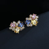 Gem Earrings Female Jewelry Zircon Gift Party