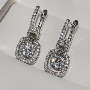 Moissanite Earrings Brilliant Zircon Girl's Gift Party