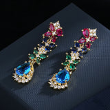 Retro Drops Earrings Zircon Jewelry Girl's Gift Party