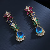 Retro Drops Earrings Zircon Jewelry Girl's Gift Party