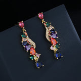 Vintage Drops Earrings Zircon Girl's Gift