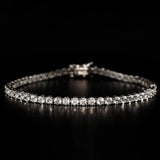 WPB Real S925 Couple's Sterling Silver Bracelet 3mm Drill Tennis Bracelet