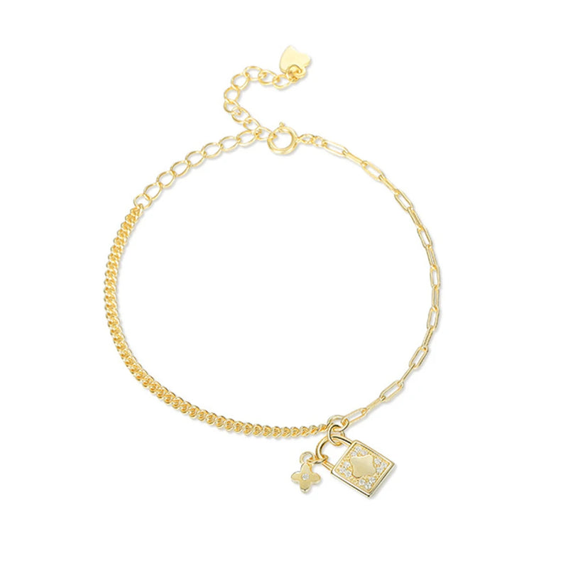 S925 Silver Bracelet Clover Lock Jewelry For Women