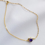 S925 Silver Bracelet Purple Charm Women Holiday Jewelry