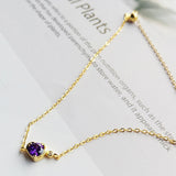 S925 Silver Bracelet Purple Charm Women Holiday Jewelry