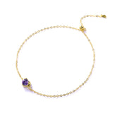 S925 Silver Bracelet Purple Charm Women Holiday Jewelry