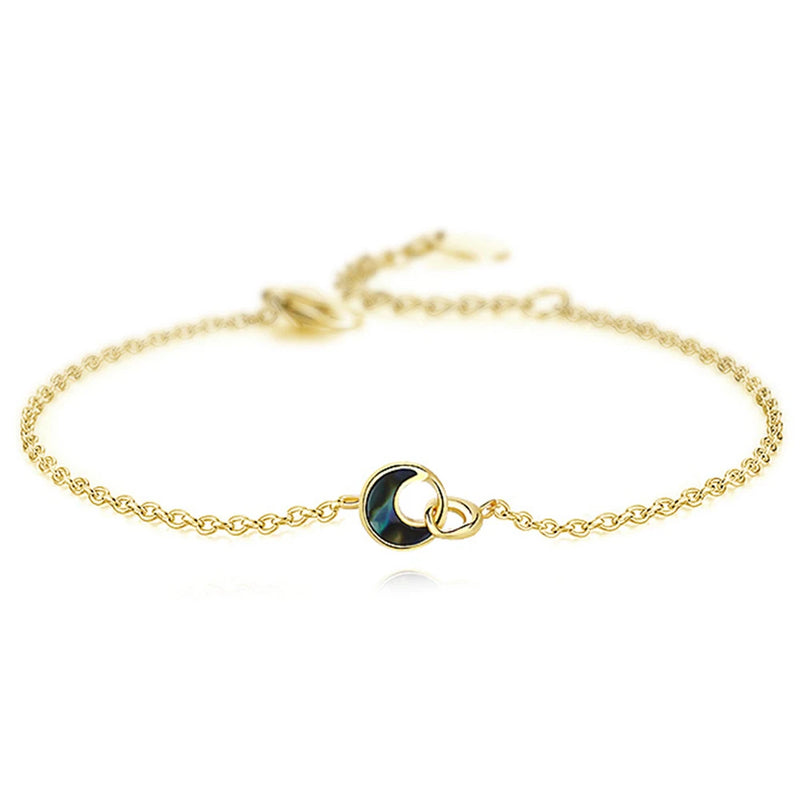 S925 Silver Moon Charm Bracelet Shell Jewelry for Women