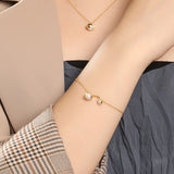 S925 Sterling Silver Bracelet Women Pearl Charm Shell Pearl Jewelry