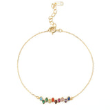 S925 Rainbow Bracelet Colorful Charm Women Holiday Jewelry