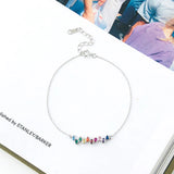S925 Rainbow Bracelet Colorful Charm Women Holiday Jewelry