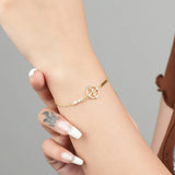 Retro Roman Digital S925 Sterling Silver Bracelet for Women