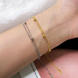 S925 Double Layer Bracelet Women Round Beads Jewelry