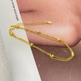 S925 Double Layer Bracelet Women Round Beads Jewelry