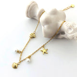 S925 Sterling Silver Bracelet Women Star Shell Bracelet Female Charm Jewelry