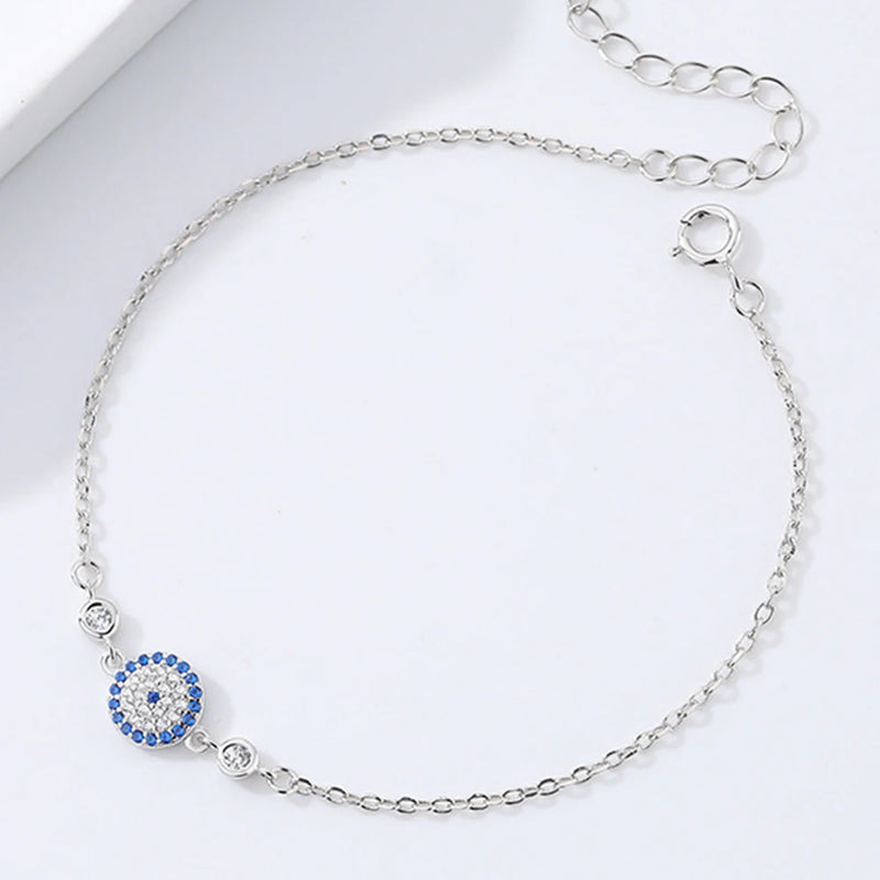 S925 Silver Devil's Eye Bracelet with Zircon