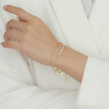 S925 Silver Bracelets Paperclip Style with Diamonds for Women